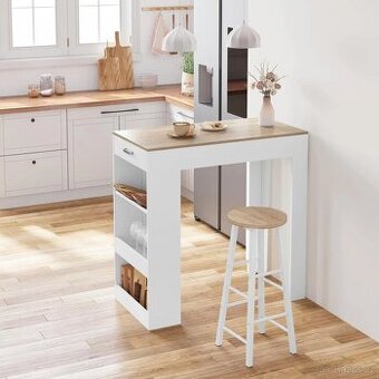 WOLTU vysoký stůl barový stůl 100x100x50 cm