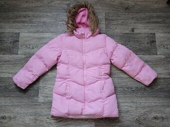 Dětský růžový zimní kabát, 6-7 let