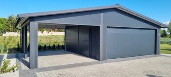 Plechová zateplená garáž 9x6m