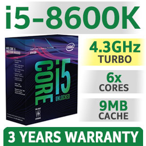 Herní CPU i5-8600K | TURBO 4,3GHz | Socket 1151