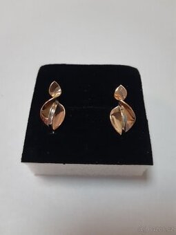 Zlaté náušnice kombinace růžové a bílé zlato