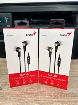 Drátová sluchátka Genius s mikrofonem — nová 2 ks