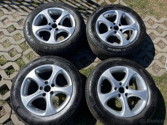 4x alu disky 5x108 R16, letní pneu 80%