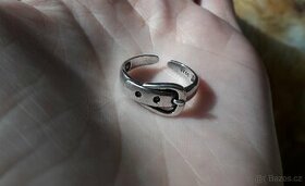 Dámský stříbrný prsten prstýnek pásek opasek otevřený 925 - 1