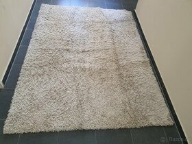 béžový koberec 220 x 160 cm, huňatý vlas