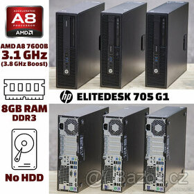HP EliteDesk 705 G1 - 8GB RAM - AMD PRO A8-7600B -3.1GHz- - 1