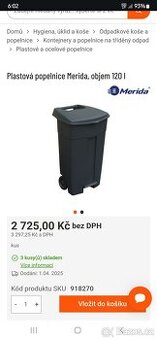 Plastova popelnice120 l