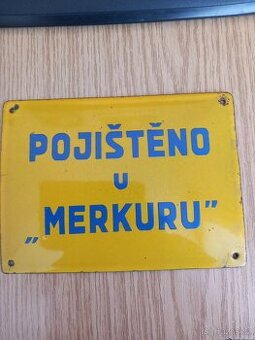 Smaltovaná cedulka pojišťovny Merkur