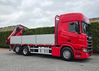 9257 - Scania R500 - 6x2 - Valník + HR-HMF 2120K5 – EURO 6