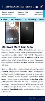 Prodám mobilní telefon Motorola G32 dobrém stavu