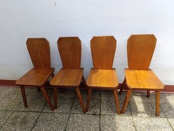 4 židle, masív, selský/rustikální nábytek