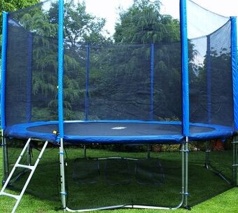 Kompletní starší trampolína se schůdky 427cm - daruji