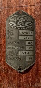 Štítek Jawa 356
