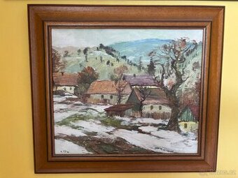 Obraz Vlastimil Píha, tání v Rokytnici, olej 45x50