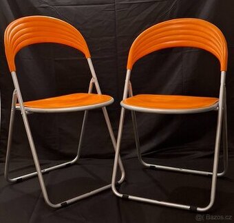 Vintage Orange Folding Space Age Chair, posledné 2 kusy