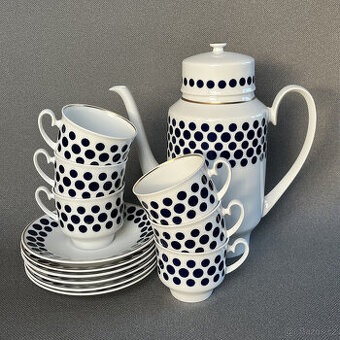 Puntikovaný porcelánový servis pro 6 osob, Weimar