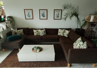 Pohodlná velká sedací souprava IKEA Karlstad pratelný potah