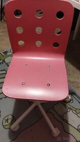 Dětská otočná židle Ikea Jules růžová - 1