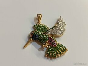 Zlatý přívěsek kolibřík 14 kt