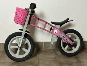 First Bike Odrážedlo Street s ruční brzdou - růžová