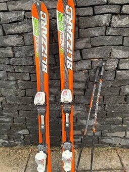 Lyže 130cm, boty 23,5cm+hůlky