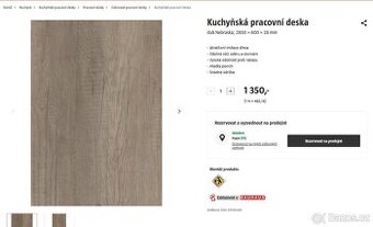Pracovní kuchyňská deska 2,8x60x2600