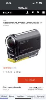 Akční videokamera Sony nová - 1