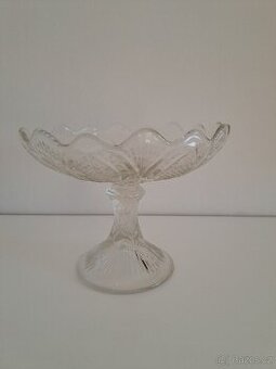 Skleněný nástolec / mísa na noze