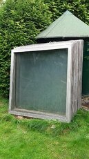 7 ks hliníková okna dvojsklo 132x 132cm 1200 kč