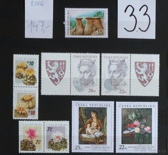 ČR – známky, aršíky, kupony, sešitky … nepoužité za NOMINÁL