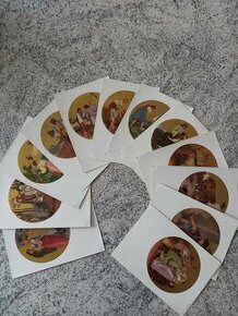 Pohlednice 12 medailonů z orloje autor J. Mánes