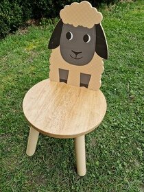Tidlo dřevěná židle ovečka 3x - 1