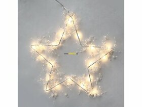 LED vánoční hvězda s perlami do okna 20 LED