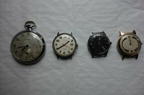 Čtvery staré funkční hodinky-2x Prim, Iskra  a Glashútte