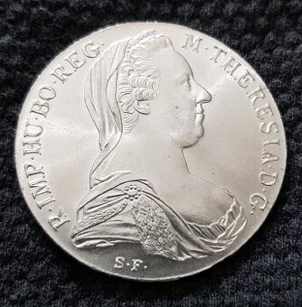Stříbrný tolar Marie Terezie 1780 S.F. Krásný sbírkový stav - 1