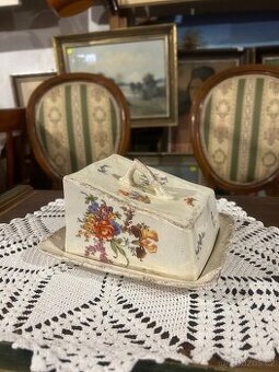 Keramická dóza na máslo ručně malovaná