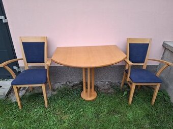 Prodám jídelní stůl a 2 pohodlné polstrované židle