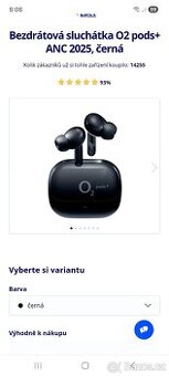 Bezdrátová sluchátka Bezdrátová sluchátka O2 pods+ ANC 2025
