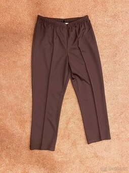 Dámské hnědé žebrované kalhoty - 1