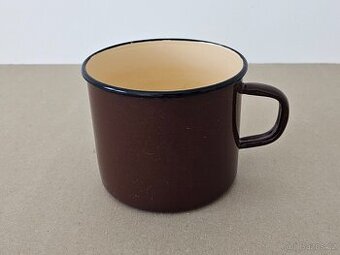 Starý smaltovaný hnědý hrnec SFINX