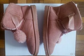 Zimní boty 36 dámské růžové s bambulkou - 1