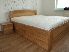 Nová 4cm Dubová dřevěná postel, nosnost 700 kg, Odvezu - 1