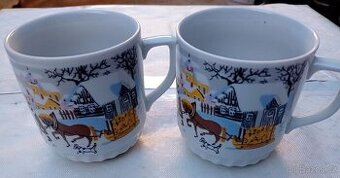 2× Retro sběratelský hrnek MOTIV ZIMA
