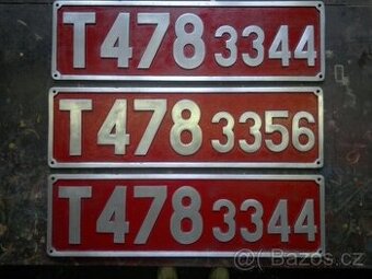 cedule ,štítky, čísla z lokomotiv