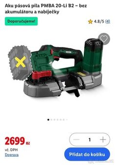 Aku pásová pila PMBA 20-Li B2