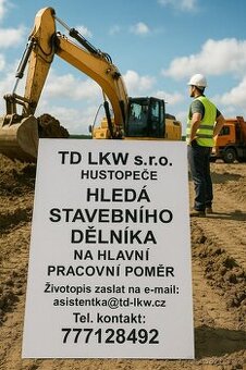 Hledáme stavebního dělníka do hlavního prac. poměru