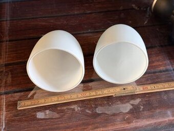 Skleněný bílý kryt světla - 2kusy