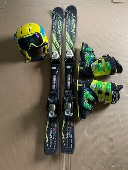 Dětské lyže 110 cm + lyžáky 34-35 +helma + brýle