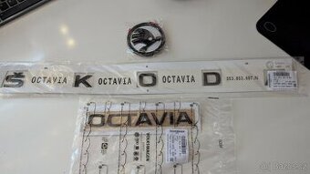 Škoda Octavia - originální černé nápisy + logo