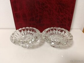 Skleněný stojan na svíčku 2 ks